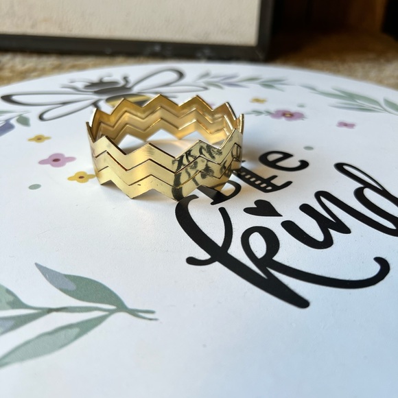 Set of 3 zig-zag bangle bracelets - Picture 4 of 15